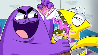 GRIMACE SHAKE Vs. YELLOW?! Rainbow Friends 2 Animation