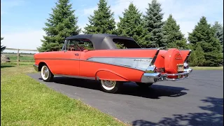 1957 Chevrolet Bel Air Convertible in Red with Dual Quad 283 & Ride My Car Story with Lou Costabile