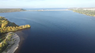 Аэросъемка саратовская ГЭС Балаково панорама (видео без обработки)