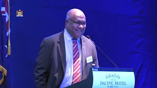 Fiji's Minister for External Trade delivered his address at the  2023 Australia Day Breakfast event