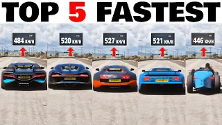 Top 5 Fastest BUGATTI Cars in Forza Horizon 5 (2023 Update)