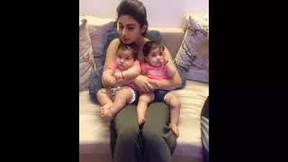 Mouni roy meets karanvir bohra twins