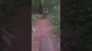 Wife crashes her mountain bike into a TREE!