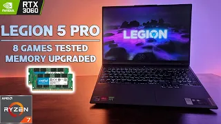 lenovo legion 5 PRO | 8 Games Tested | Upgraded Memory | RTX 3060+5800H