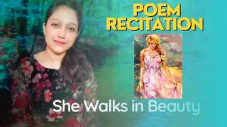 She Walks in Beauty Poem Recitation| Lord Byron| English Poem Recitation