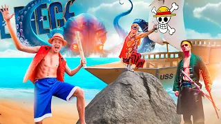 ONE PIECE Box Fort In REAL LIFE! 24 HOUR Box Fort BOAT CHALLENGE!