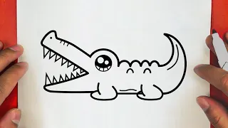 HOW TO DRAW A CUTE ALLIGATOR, STEP BY STEP, DRAW Cute things