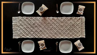 table runner in macrame step by step