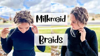 MILKMAID BRAIDS TUTORIAL | Easy way to mimic a braided crown | Jordan Pulsipher