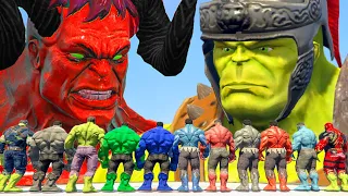 Red Hulk Lucifer SMASH Hulk Ragnarok vs Hulk Army - What If