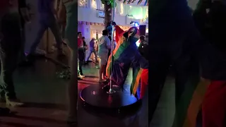 Pride Ghostface spin playing on stripper pole ❤️🧡💛💚💙💜👻😱🏳️‍🌈