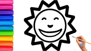 How to draw Sun for Kids and Toddlers | Drawing Tutorial