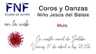 FNF Ciudad de Jumilla en la web Presenta: Coros y Danzas Niño Jesús del Balate (Mula)