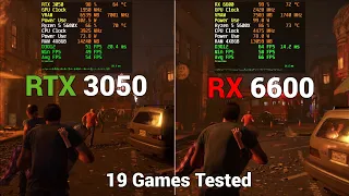 Nvidia RTX 3050 vs AMD RX 6600 19 Games Tested