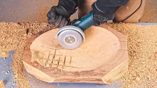 Turning HUGE wood Log into a Wooden Sink | Woodworking Project