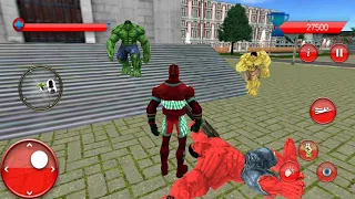 Flying Captain Hero Vs Red Hulk Vs Superman Vs Incredible Monster Vs Light Hero - Superheroes Escape