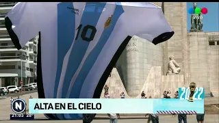 Alta en el cielo: la camiseta de Messi en Rosario