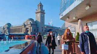 [4K] MOSCOW - Square of Europe, Moscow Kiyevsky railway station, Train Kaluga - Moscow