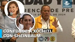 Jesús Zambrano se equivoca y nombra a Sheinbaum como candidata de la oposición