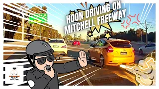 Hoon driving between Yellow Ford Focus and Grey Toyota 86 @Mitchell freeway near Vincent st exit