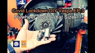 Covid Lockdown DIY Vespa EP.3 How to measure size for Flywheel Tools (Puller) Vespa PX Engine (EN)