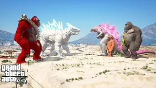 ScarKing x Titanus Shimo vs Godzilla x Kong x Mini Kong Suko - The New Empire ( GTA V Mods )