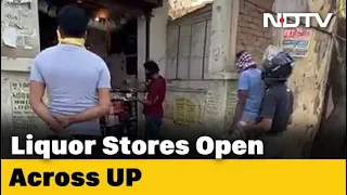 Long Lines As Liquor Shops Open Across UP