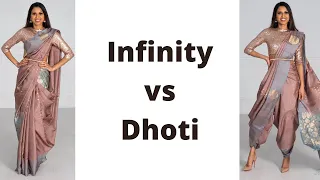 Infinity Drape vs Dhoti | How to wear Saree for Beginners | Easy Saree Draping Tutorial | Tia Bhuva