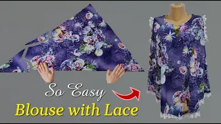 ❣️SEWING A VERY PRACTICAL BLOUSE WITH LESS FABRIC | 100% PROFITABLE BUSINESS🔥