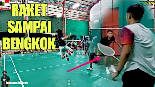 Raket Sampai Patah ❗GOKIL 🔥 Tarung Bebas Badminton Full Smash. BAJU HITAM JANGAN SAMPAI LOLOS