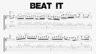 Michael Jackson (feat. Van Halen) - BEAT IT - Guitar Solo Tutorial (Tab + Sheet Music)