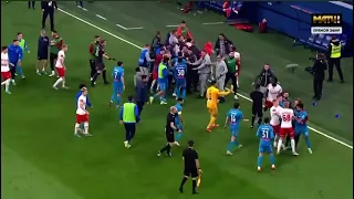 Zenit St Petersburg's clash with Spartak Moscow erupts in mass brawl with both squads fighting 27/11