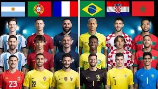 Argentina Portugal France 🆚 Brazil Croatia Morocco 😲 Trio Comparison 💪