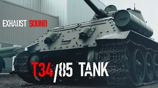 WW2 T34/85 tank exhaust sound