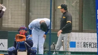 【深々お辞儀も】中日と阪神の選手が試合前に挨拶回り【中日 vs 阪神】2024.2.25