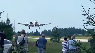 U.S. attack aircrafts landing on a highway