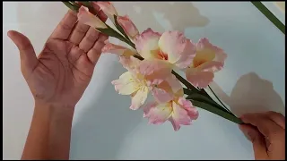 How to make Gladiolus flower with crepe paper | DIY | Home décor | Art and craft