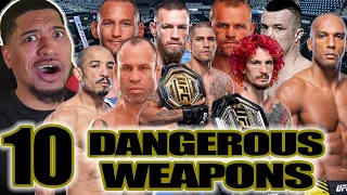 NEW MMA FAN REACTS TO: THE 10 MOST DANGEROUS WEAPONS IN MMA HISTORY