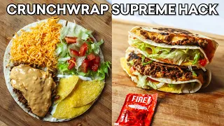 Tik Tok Tortilla Wrap Hack = EASIEST Crunchwrap Supreme - Taco Bell Copycat Recipe #ASMR Cooking