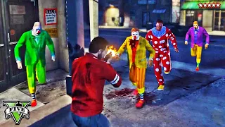 لن تصدق ظهور المهرجين السفاحين في قراند 5 | GTA 5 Attack killer clown