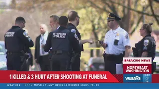 Shooting outside of funeral leaves 1 killed, 3 hurt in DC