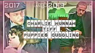 Charlie Hunnam puppies cuddles  🐶 || Toronto Film Festival TIFF