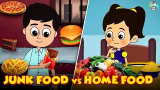 Junk Food vs Home Food | Chocolates vs Vegetables | Animated Stories | English Cartoon | Moral Story