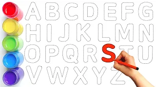 Alphabet, ABC song, ABCD, A to Z, Kids rhymes, collection for writing along dotted lines for toddler