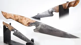 Making  Integral Bolster Damascus Fighter