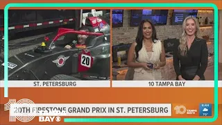 Trying out one of the St. Pete Grand Prix cars and interviewing the driver
