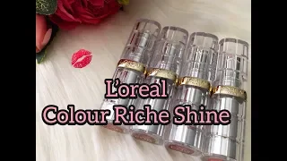 L'OREAL COLOR RICHE SHINE Lipsticks Swatches