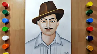 Bhagat singh panting 🙏#bhagatsingh #shahiddiwas #shorts #status #lokartist #art #viral #drawing