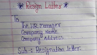 How to write Resignation // Resignation letter sample  // Learn to write resignation letter #resign