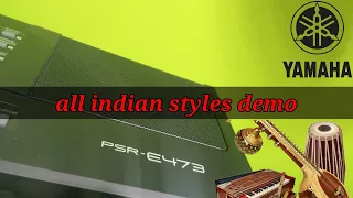 YAMAHA psr E473 || all indian styles demo with intro and ending